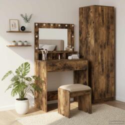 vidaXL Masa de Machiaj Stejar fumuriu 75, 5 x 41 x 135 cm Lemn compozit GartenMobel Dekor (865113)