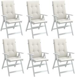 vidaXL Perne scaun spatar înalt, 6 buc. melanj crem 120x50x4 cm textil GartenMobel Dekor (4002420)