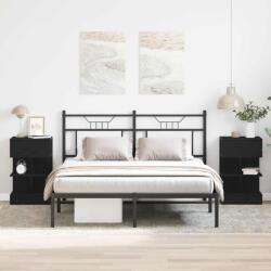 vidaXL Set 2 noptiere cu sertar, stejar negru, 40 x 35 x 65 cm, vidaXL (862700)