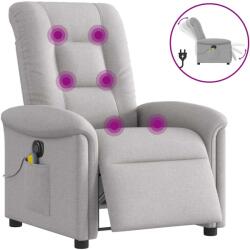 vidaXL Scaun reclinabil electric pentru masaj Cloud Grey Fabric GartenMobel Dekor (3303253)