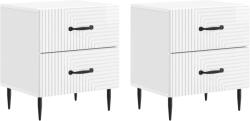 vidaXL Set 2 noptiere alb lucios cu 2 sertare, 43 x 34, 5 x 47, 5 cm (894764)