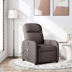 vidaXL Fotoliu de masaj rabatabil, maro închis, material textil GartenMobel Dekor (4015537)