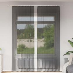 vidaXL Perdele Voile cu buzunare pentru bare 2 buc Negru GartenMobel Dekor (4102170)
