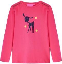 vidaXL Tricou pentru copii cu maneci lungi, roz aprins, 104 GartenMobel Dekor (13530)