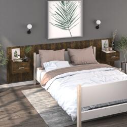 vidaXL Noptiere de perete, 2 buc. , stejar fumuriu GartenMobel Dekor (816953)