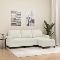 vidaXL Canapea cu 3 locuri si taburet, crem, 180 cm, catifea GartenMobel Dekor (3201063) Canapea