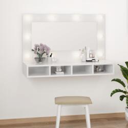 vidaXL Dulap cu oglinda si LED, alb extralucios, 90x31, 5x62 cm GartenMobel Dekor (808897)