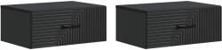 vidaXL Set 2 noptiere suspendate negre, cu sertar, 49 x 34, 5 x 20 cm (898618)