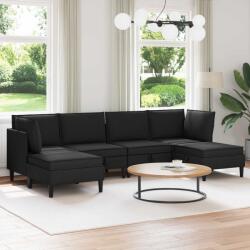 vidaXL Set de mobilier pentru living 6 pcs Negru Tesatura GartenMobel Dekor (3413812) Canapea