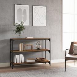 vidaXL Raft carti stejar fumuriu 100x33x70, 5 cm lemn prelucrat si otel GartenMobel Dekor (819354) Biblioteca