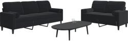 vidaXL Set de canapele cu perne/rulouri, 2 piese, negru, catifea GartenMobel Dekor (3278416) Canapea