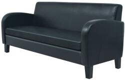 vidaXL Canapea cu 3 locuri, negru, piele artificiala GartenMobel Dekor (245588) Canapea