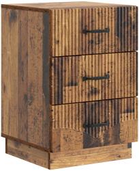 vidaXL Noptiera cu 3 sertare, aspect lemn vechi, 43 x 41 x 63, 5 cm (895253)