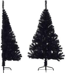 vidaXL Jumatate de brad de Craciun cu suport, negru, 150 cm, PVC GartenMobel Dekor (344676)