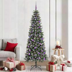 vidaXL Brad de Craciun artificial Verde 210 cm PVC si Plastic si Otel GartenMobel Dekor (3395838)