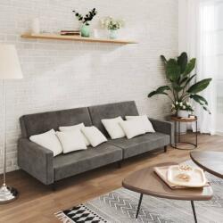 vidaXL Canapea extensibila cu 2 locuri, gri închis, catifea GartenMobel Dekor (375738) Canapea