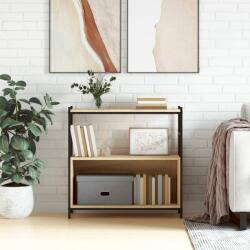 vidaXL Raft de carti stejar sonoma 80x30x78, 5cm lemn prelucrat si fier GartenMobel Dekor (832794) Biblioteca