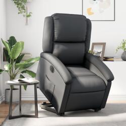vidaXL Fotoliu rabatabil electric cu ridicare, negru, piele naturala GartenMobel Dekor (3204270)