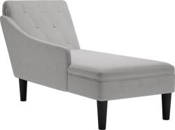 vidaXL Sezlong cu perna si cotiera dreapta, gri nor, textil GartenMobel Dekor (4009770)