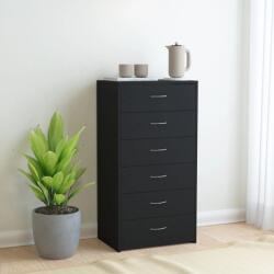 vidaXL Servanta cu 6 sertare, negru, 50 x 34 x 96 cm, PAL GartenMobel Dekor (800667) Comoda
