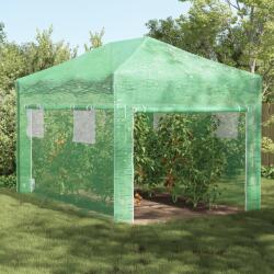 vidaXL Sera walk-in cu cadru pliabil Verde 430x290x315 cm Otel GartenMobel Dekor (42006644)