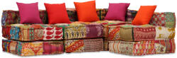 vidaXL Canapea puf modulara cu 4 locuri, petice, material textil GartenMobel Dekor (244981)
