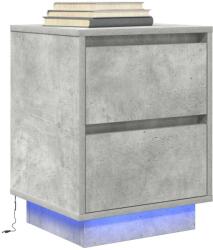 vidaXL Noptiera cu lumini LED Gri beton 38x34x50 cm GartenMobel Dekor (861289)