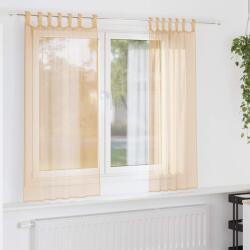 vidaXL Perdele Voile cu buzunare pentru bare 2 buc Nisip GartenMobel Dekor (4102217)