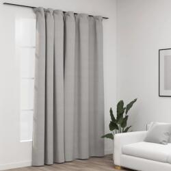 vidaXL Draperie opaca, aspect de in, gri, 290 x 245 cm, cu carlige GartenMobel Dekor (321175)