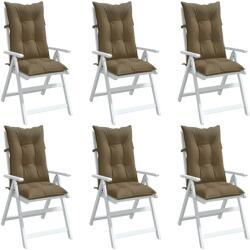 vidaXL Perne scaun cu spatar înalt 6 buc. gri taupe 120x50x7 cm textil GartenMobel Dekor (4002372)