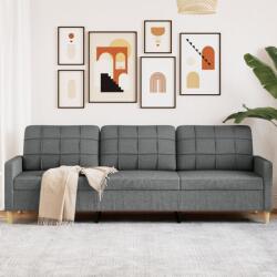 vidaXL Canapea cu 3 locuri, gri închis, 210 cm, material textil GartenMobel Dekor (4007415) Canapea