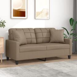 vidaXL Canapea cu 2 locuri cu pernute, cappuccino, 140 cm, piele eco. GartenMobel Dekor (3200807) Canapea