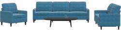 vidaXL Set de canapele cu perne, 4 piese, albastru, catifea GartenMobel Dekor (3278450) Canapea