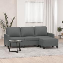 vidaXL Canapea cu 3 locuri si taburet, gri închis, 180 cm, textil GartenMobel Dekor (3201038) Canapea