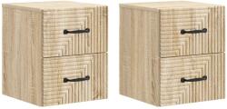 vidaXL Set 2 noptiere suspendate stejar Sonoma cu 4 sertare, 34, 5x33x40 cm (898640)