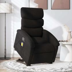 vidaXL Fotoliu rabatabil de masaj, cu ridicare, negru, material textil GartenMobel Dekor (3203992)
