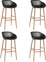vidaXL Scaune de bar, 4 buc. , negru GartenMobel Dekor (248164)