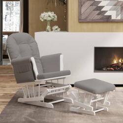 vidaXL Scaun glisant cu taburet, gri deschis, material textil GartenMobel Dekor (351662) Balansoar