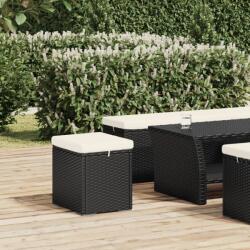 vidaXL Taburet cu perna, negru, 40x30x40 cm, poliratan GartenMobel Dekor (319392)