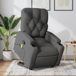 vidaXL Fotoliu de masaj rabatabil cu ridicare, gri închis, textil GartenMobel Dekor (3204723)