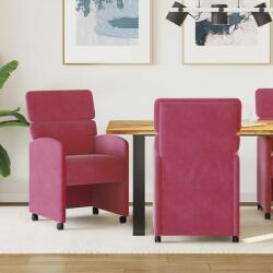 vidaXL Scaune de dining cu roti 2 pcs bordo 58 x 65 x 98 cm Catifea GartenMobel Dekor (42017879)