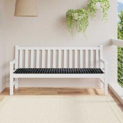 vidaXL Pad pentru Banca Carouri Negre 150 x 50 x 3 cm Material Oxford GartenMobel Dekor (361180)