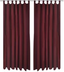 vidaXL Draperii micro-satin cu bride, 140 x 225 cm, rosu bordo, 2 buc. GartenMobel Dekor (130363)