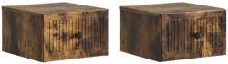 vidaXL Set 2 noptiere suspendate cu sertar, stejar fumuriu, 33 x 34, 5 x 20 cm (897926)