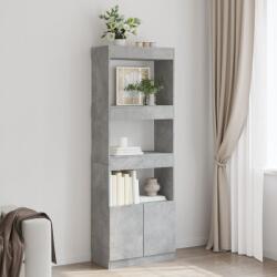 vidaXL Dulap înalt, gri beton, 63x33x180 cm, lemn prelucrat GartenMobel Dekor (3309603) Biblioteca