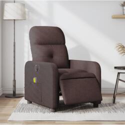 vidaXL Fotoliu electric de masaj rabatabil, maro închis, textil GartenMobel Dekor (3206791)