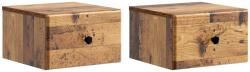 vidaXL Set 2 noptiere suspendate cu sertar, lemn vechi, 34, 5 x 33 x 20 cm (899122)
