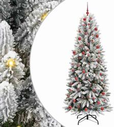vidaXL Brad de Craciun artificial cu 300 LED cu suport Alb 210 cm GartenMobel Dekor (3396057)