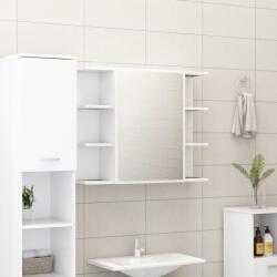vidaXL Dulap de baie cu oglinda, alb, 80 x 20, 5 x 64 cm, PAL GartenMobel Dekor (802606)