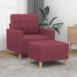 vidaXL Fotoliu canapea cu taburet, rosu vin, 60 cm, material textil GartenMobel Dekor (3200999) Canapea